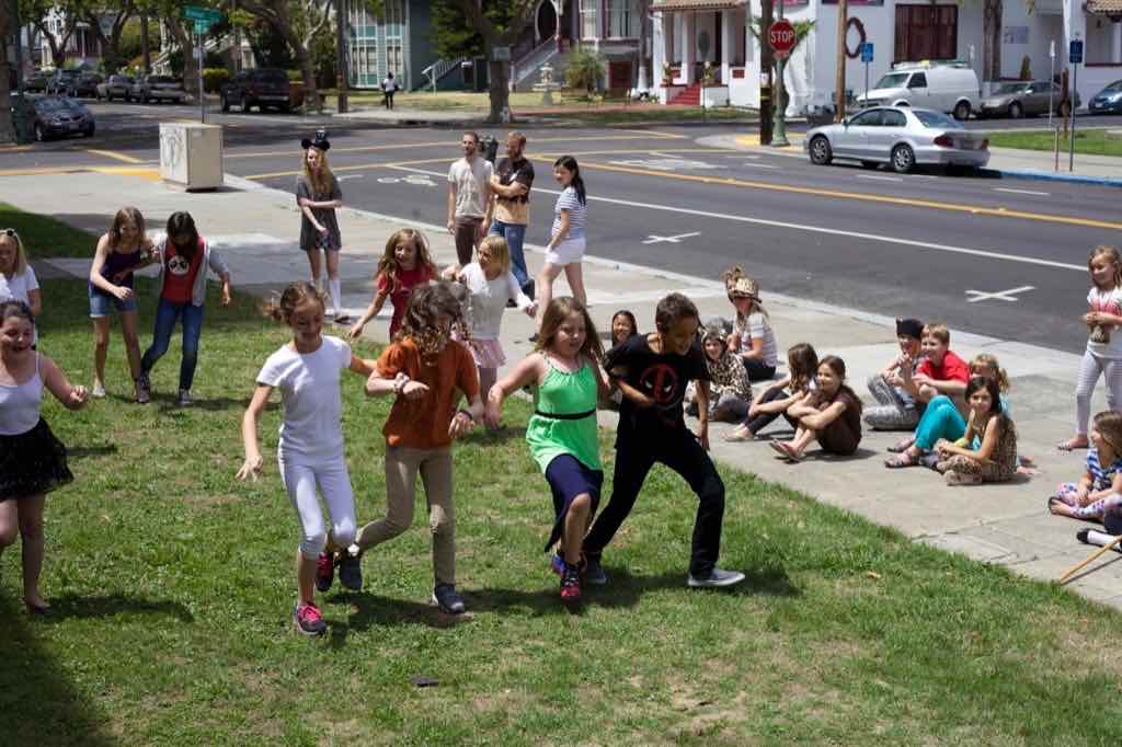 Outdoor games in between rehearsals